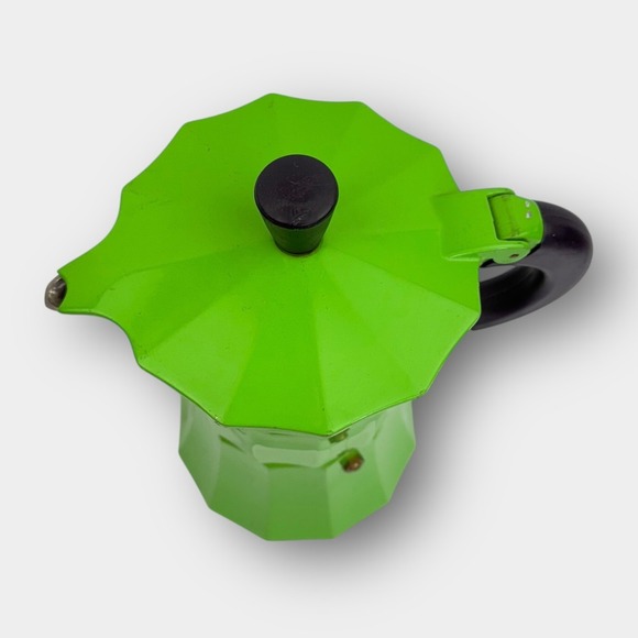 Vintage Gnali & Zani Green Aluminum Stovetop Moka Pot Espresso Maker Italy - Picture 3 of 13